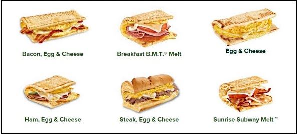 Subway Breakfast Menu With Prices 