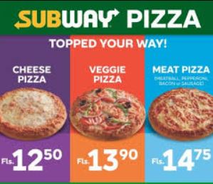 subway pizza menu
