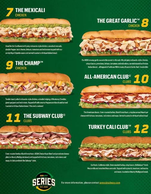Subway launch 12 new subs
